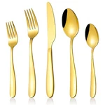 60-PIECE Gold Silverware Set, Cxjy Stainless Steel Flatware Pieces,. Fixed Price $60.99.