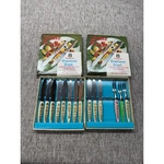 Vintage Little Knife Stainless Steel Cheese Spreaders Appetizer Forks Japan 14PC. Fixed Price $30.00.