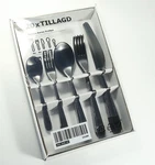 Ikea Tillagd 20-PIECE Flatware Set Black Color 403.608.30 New In Box. Fixed Price $83.99.