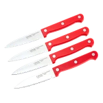 Ginsu Kiso 4-PIECE Paring Knife Set (red). Fixed Price $16.99.
