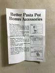 Seen Tv The Better Pasta Pot Bonus Accessories Set New. Fixed Price $10.00.
