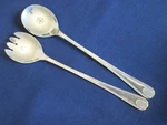 Set 2 Salad Servers! Vintage William Adams Silverplate Bay Shore Pattern Lovely. Fixed Price $25.00.
