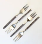 4 Four Gorham Hacienda Pattern Stainless Steel Salad Forks Set Free Shipping!. Fixed Price $23.00.