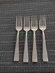 Set Of 4 Reed & Barton Benson 18/10 Stainless Salad Forks. Fixed Price $45.00.