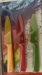 Kuhn Rikon Colori+ Straight & Serrated Paring Knife Set, Red, Yellow, Green. Fixed Price $25.00.