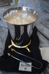 Michael Aram Set = Dionysian Ice Bucket W/ Feet + Cold Hands Tongs New In Box. Fixed Price $224.98.