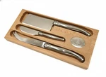 New Laguiole Jean Dubost 3-PIECE Stainless Steel Cheese Knives Set Wooden Box. Fixed Price $45.00.