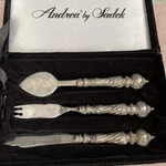 Three Piece Silver Andrea By Sadek Server Set Cheese. Fixed Price $24.00.