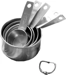 Stainless Steel Measuring Cups Set, 5 Pieces Kitchen Sets Gadgets Tool. Fixed Price $12.43.
