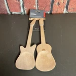 Kikkerland Beechwood Electric & Acoustic Guitar Salad Serving Spoon Utensils New. Fixed Price $14.99.