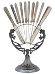 Art Nouveau Plewkiewicz Silver Stand Knives Set - Fruit. Fixed Price $256.50.