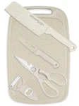 5 1 Mini Knife And Cutting Board Set Scissors Smart Travel Wheaten. Fixed Price $27.24.