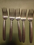 Ralph Lauren Equestrian Braid Set Of 5 Salad Forks. Fixed Price $1250.00.