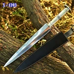 Handmade Fix Blade Double Edge Dagger Sword Tactical Knife With Sheath. Fixed Price $76.49.