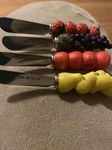 Vintage Joie Vivre 4 Spreaders, Apple Grape Strawberry Pear C3. Fixed Price $9.90.