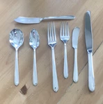 Oneida Prestige Bordeaux Pattern Silver Plate Flatware With Wooden Chest. Fixed Price $99.95.