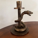Pottery Barn Gold Metal Snake Serpent Spooky Halloween Candle Holder Taper New. Fixed Price $42.99.