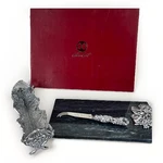 Arthur Court Grape 3 Pc Marble Cheese Board, Cracker Tray & Knife Set New In Box. Fixed Price $44.98.