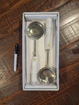 Soho Loft 2 Piece Set Gold & Marble Salad Server With Bow Design. Fixed Price $14.11.