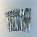 9 Roberts & Belk Stainless Flatware Hammered Forks Knife Spoon Set Of. Fixed Price $14.99.