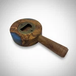 Handmade Olive Wood Bottle Opener Blue Epoxy Resin Rustic Bar Gift. Fixed Price $35.00.