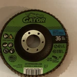Gator 4-1/2 36 Grit Type 29 Flap Disc Aluminum Oxide 7/8 9713. Fixed Price $20.00.
