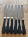 Six Christofle Cluny Black 9 1/2 Inch Dinner Knife Set 6. Fixed Price $129.95.