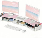 Opnice Desk Organizers Accessories, Dual Monitor Stand Riser With Drawer. Fixed Price $46.66.