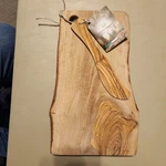 Arte Legno Italy Solid Olive Wood Cheese/cutting Serving Board & Knife 11.75". Fixed Price $19.99.