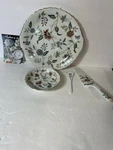 Andrea By Sadek Floral Porcelain Serving Set Platter Bowl Server Japan /orig Box. Fixed Price $36.00.