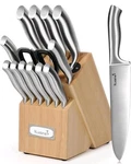 Kuisine Premium Sharp Knife Set Carbon Steel 15PCS, Silver Pro. Fixed Price $64.99.