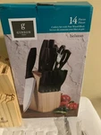 Gibson Helston 14PC Stainless Steel Cutlery Set With Pine Wood Block Box. Fixed Price $30.00.