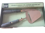 Nib Creative Home Marble 2 Piece Serving Set Stainless Steel Cheese Cutter Knife. Fixed Price $11.96.