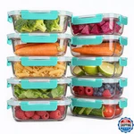 Kamota Glass Food Storage Containers 10 Pack 22OZ Meal Prep Airtight. Fixed Price $49.54.