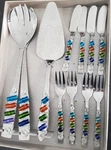 Wild Eye Design 11 Piece Stainless Steel Serving Set Vintage Never Used No Box. Fixed Price $25.00.
