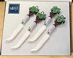 New Mikasa Grapevine Cheese Knife Set Of 4 Porcelain Handles Grapes Wine Theme. Fixed Price $14.00.