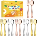 Drkio Stainless Steel Toddler Utensils Set - 12 Pieces Kids Silverware Child. Fixed Price $12.15.