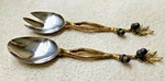 Michael Aram Autumn Oak Branch W/ Acorns Salad Fork & Spoon 2-PIECE Serving Set. Fixed Price $38.95.