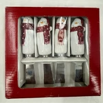 Christmas Butter Knives Cheese Spread - Bella Casa By Ganz Set Of 4 Snowman. Fixed Price $18.00.