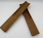 Vintage Dansk Ihq Modernist Wood Cylinder Salad Servers 11 3/4". Fixed Price $71.28.