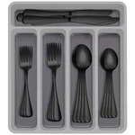 60-PIECE Black Silverware Set With Organizer, Aiviki Stainless Steel. Fixed Price $79.97.