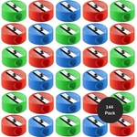 Bedwina Pencil Sharpeners Bulk - 144 Pack Pocket Sized Red, Blue, Green,. Fixed Price $17.30.