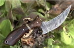 Handmade Damascus Fixed Blade Ulu Alaska Knife Pizza Cutter Skinner With Sheath. Fixed Price $29.99.
