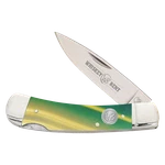 Whiskey Bent Green Gold Opal Lockblade Pocket Knife WB13-02. Fixed Price $44.99.