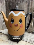 Vintage Coffee Pot, Hand Painted Gingerbread. Fixed Price $49.95.