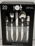 French Home Laguiole Classic 18/10 Stainless Steel 20 Piece Flatware Set Ivory. Fixed Price $64.99.