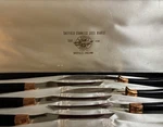E. Parker & Sons Sheffield England Carving Knife Set, Black Bakelite Handles. Fixed Price $39.99.
