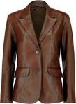 Women's Classic Lambskin Brown Leather Two Button Blazer Jackets Gift For Her.. Fixed Price $139.99.