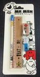 Roger Hargreaves Mr. Men Happy Stationary Pack Art Pencil Ruler Eraser Sharpener. Fixed Price $14.99.