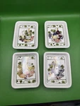 Set Of 4 Godinger Condiment Dish Wine Cheese Pattern Serving Tray. Fixed Price $12.34.